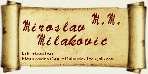 Miroslav Milaković vizit kartica